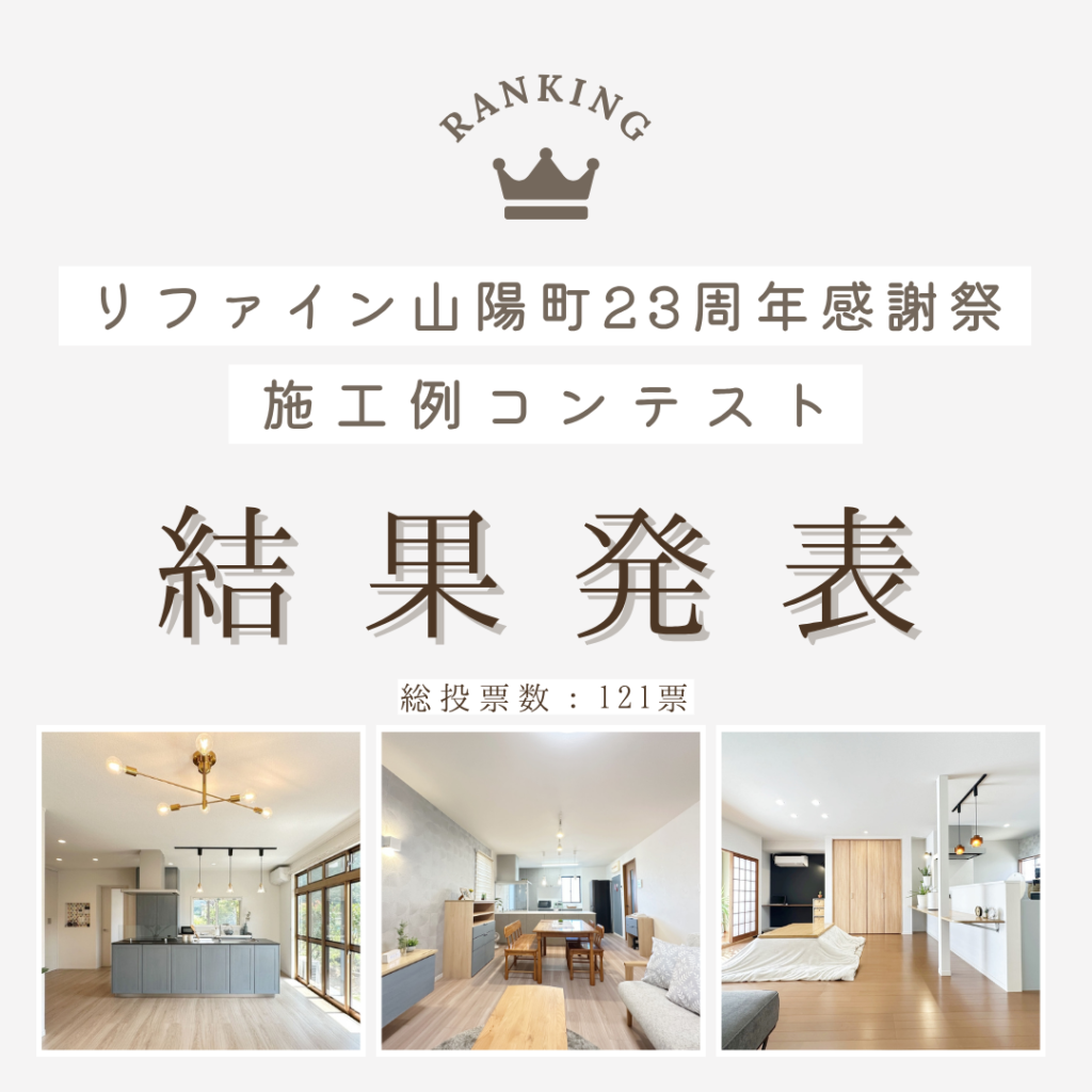 リファイン山陽町23周年感謝祭　施工例コンテスト結果発表　アイキャッチ